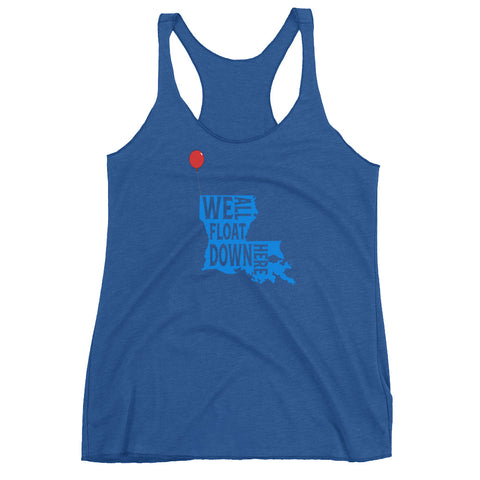 Louisiana We All Float Racerback Tank