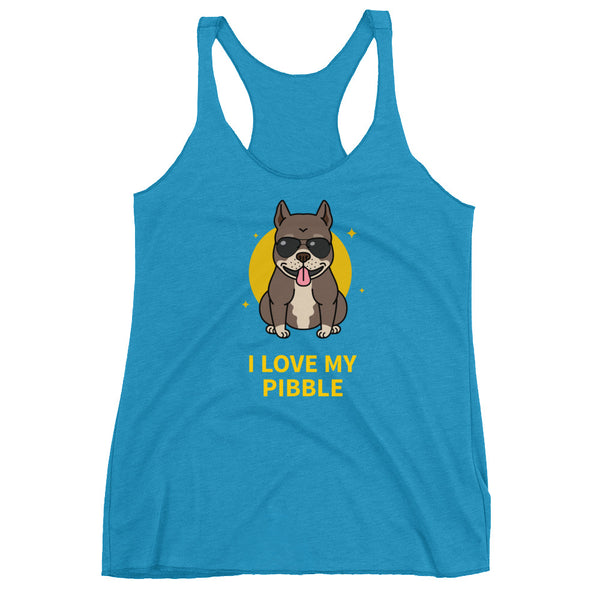 I Love My Pibble Racerback Tank
