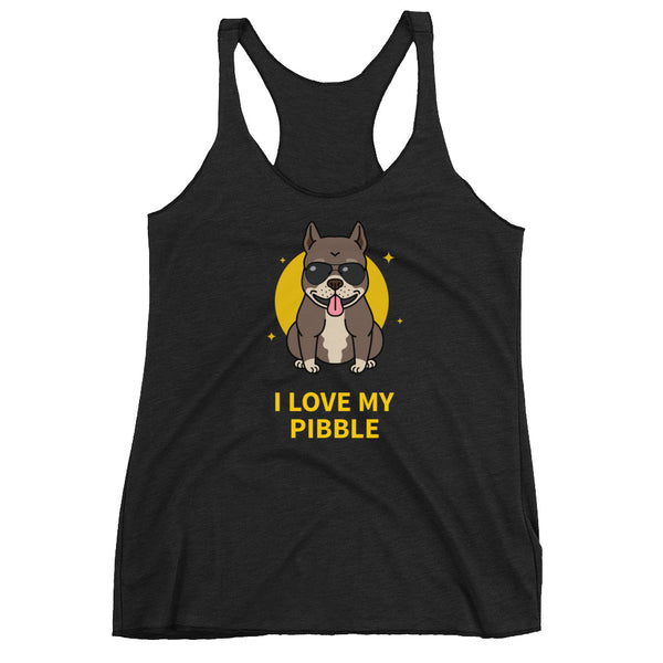 I Love My Pibble Racerback Tank