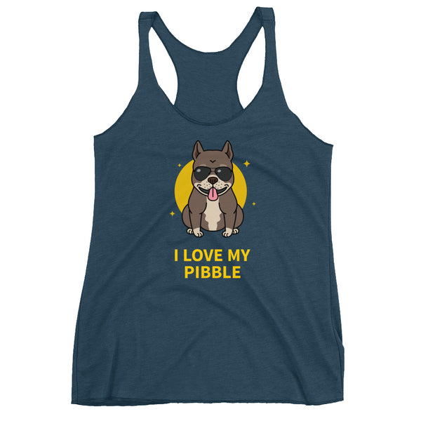 I Love My Pibble Racerback Tank