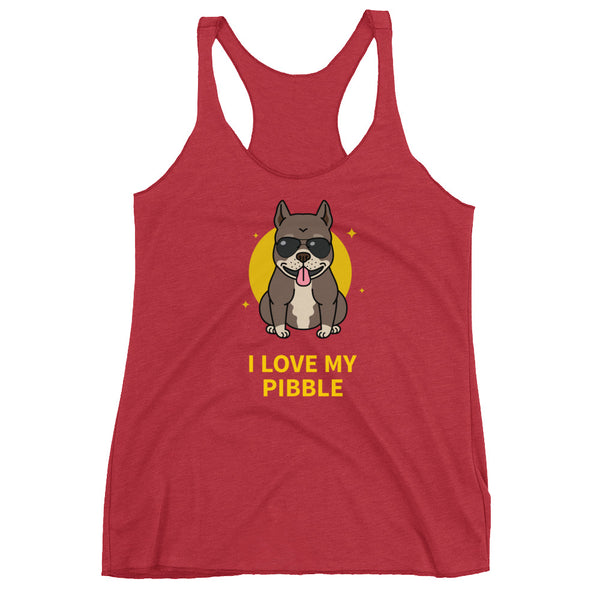 I Love My Pibble Racerback Tank