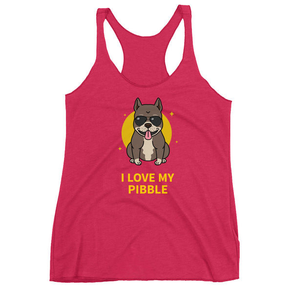 I Love My Pibble Racerback Tank