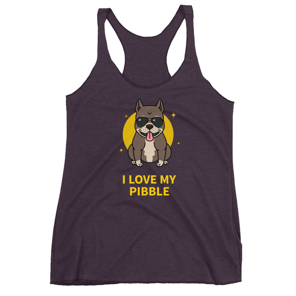 I Love My Pibble Racerback Tank