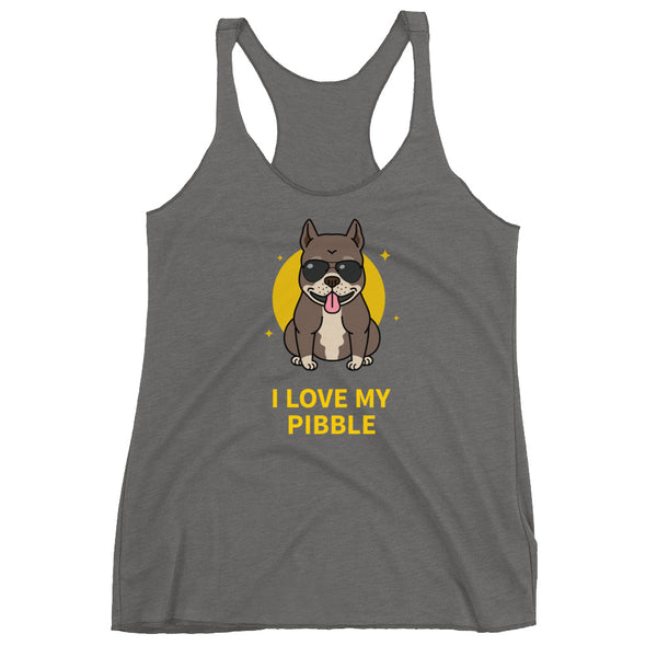 I Love My Pibble Racerback Tank