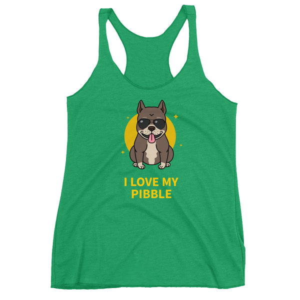I Love My Pibble Racerback Tank