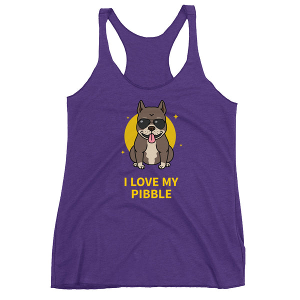 I Love My Pibble Racerback Tank
