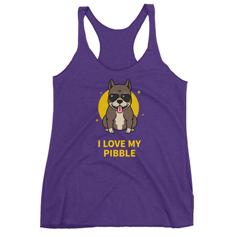 I Love My Pibble Racerback Tank